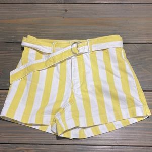 Gap yellow and white striped shorts